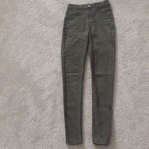 NEVER WORN H&M High-Waisted Olive Green Jeans